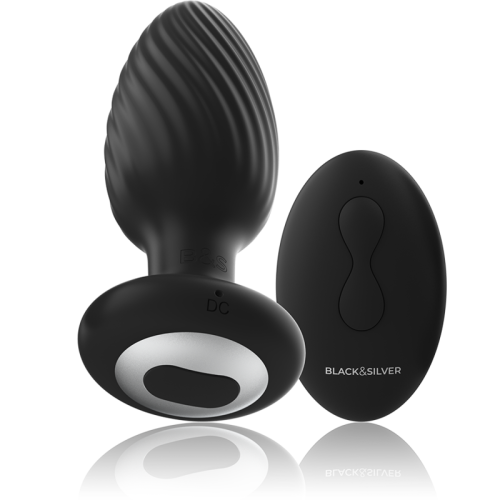 BLACK&SILVER - WELLS PLUG SILICONE ANAL ROTATOR REMOTE CONTROL 1