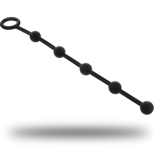 BLACK&SILVER - KORG ANAL ROSARY SILICONE INITIATION 21 CM 1