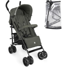 Hauck Fold N Care, Olive - Lightweight Umbrella Pushchair with Raincover from 6 Months to 22 kg, Lie Flat, Compact Fold, Sun