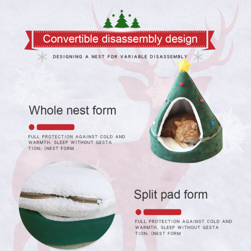 Cat Tent Bed - Triangle Pet House for Comfort 2