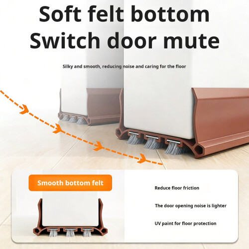Under Door Draft Noise Blocker Door Draft Stopper Sealing-Black 2