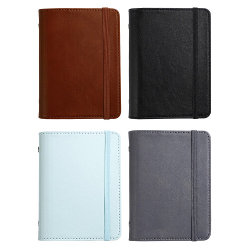 5-Rings PU Leather Binder Notebook With 80 Sheets Pocket-black 1