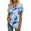Women's Short Sleeve V-Neck  Blouses, Work Blouses,-Blue S 7