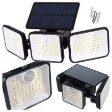 Luminária solar de jardim com 180 LEDs, sensor de movimento e classificação IP65.