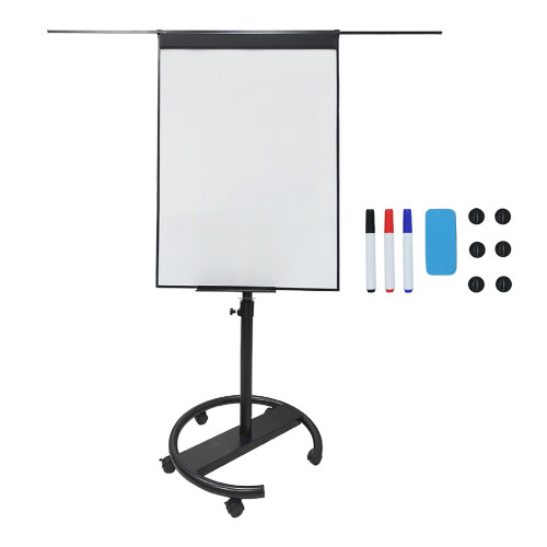 Flipchart-Whiteboard, magnetisch, 100 x 70 cm, mit mobilem Ständer 1