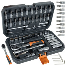 56-Piece Tool Set with 1/4" Socket Wrenches, Case