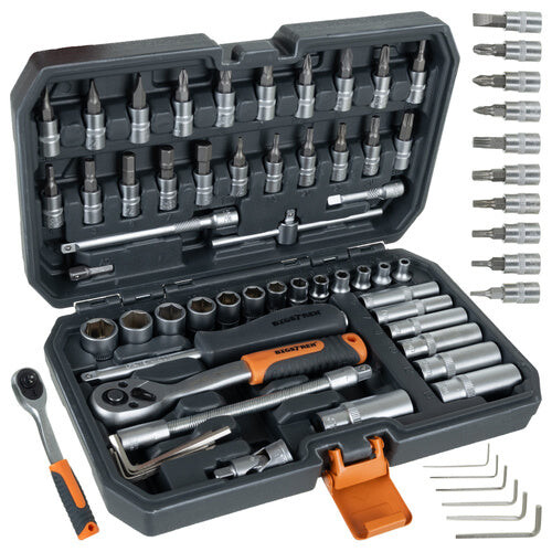 56-Piece Tool Set with 1/4" Socket Wrenches, Case 1