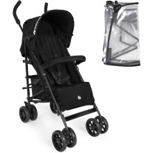 Hauck Fold N Care, Black - Lightweight Umbrella Pushchair with Raincover from 6 Months to 22 kg, Lie Flat, Compact Fold, Sun Canopy