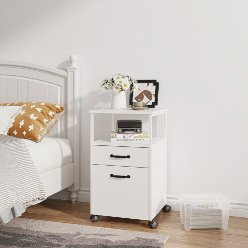 Rolling File Cabinet with 2 Drawers, Mobile Office Storage 2