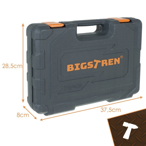 72-Piece Tool Set with 1/4" & 1/2" Socket Wrenches 1