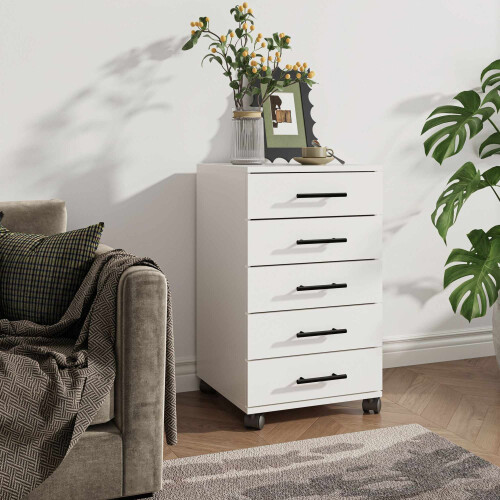 5-Drawer Rolling Office Cabinet with Wheels 2