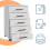 5-Drawer Rolling Office Cabinet with Wheels 5