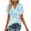 Women's Short Sleeve V-Neck  Blouses, Work Blouses,-Blue S 1