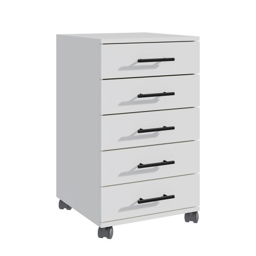 5-Drawer Rolling Office Cabinet with Wheels