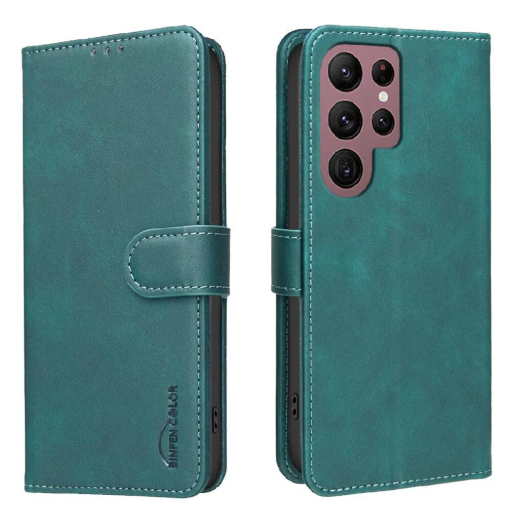 Photos - Case  Wallet  For Samsung Galaxy S21 Ultra- Kickstand, RFID Blocking, 3 Card Slots, Shockproof TPU, Magnetic RFID Blocking