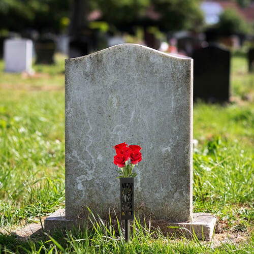 Plastic Grave Vase with Drainage Hole6x6x29cm 2