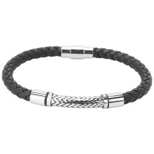 Bracciale intrecciato da uomo, regalo ideale, design senza tempo, pelle intrecciata, vestibilità regolabile, ipoallergenico, costruzione resistente,