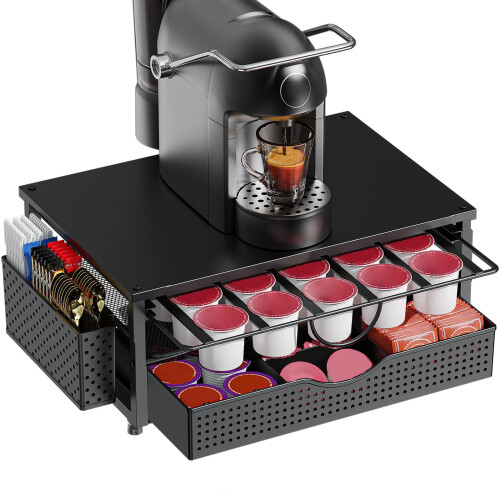 Moderner Kaffee-Medikamentenhalter mit Hängekorb und-Schwarz