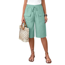 Wide Leg Linen Pants for Women Breathable-Light Green XXXXXL