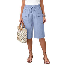 Wide Leg Linen Pants for Women Breathable Loose-Purple XXXXL