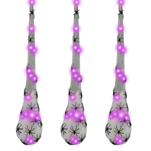 3pcs Halloween Lighted Spider Egg Sacs Decor