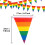 Regenbogenfarbene Polyester-Wimpelkette, 5 m, 15-seitig 2