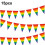 Regenbogenfarbene Polyester-Wimpelkette, 5 m, 15-seitig 3