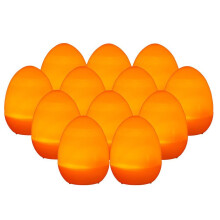Lot de 12 œufs de Pâques lumineux à LED, coquille blanche