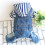Combinaison rayée en denim pour chien, une pièce 4
