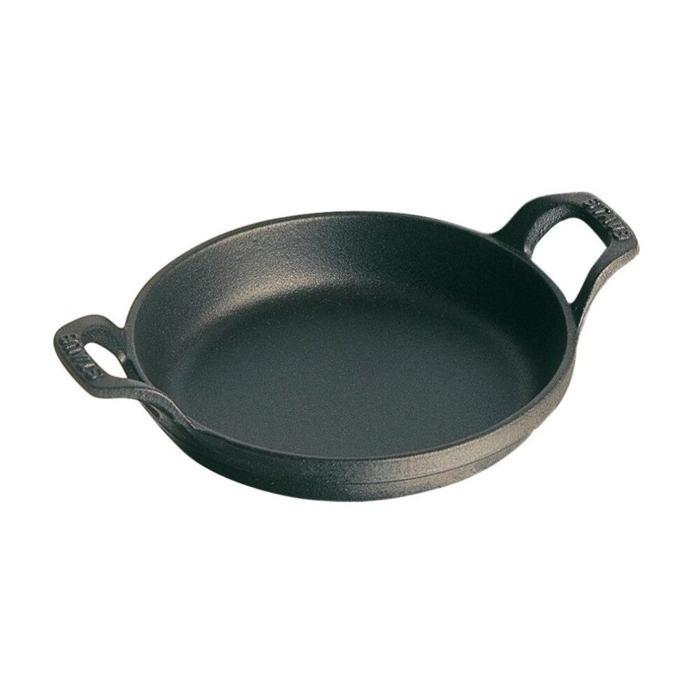 Staub Cast Iron Round Gratin Baking Dish - Black Matte