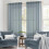 Dusty Blue Linen Blend Curtains 37" x 72", 2 Panels 2