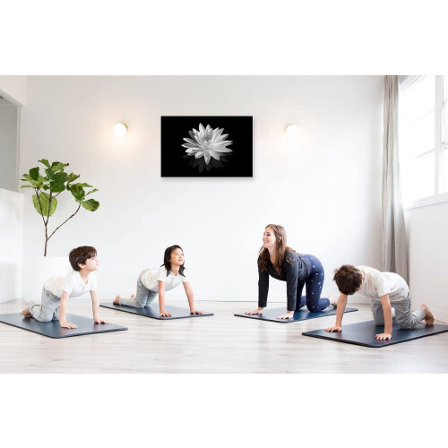 Tableau mural sur toile Lotus noir et blanc – Cadre en pin 2
