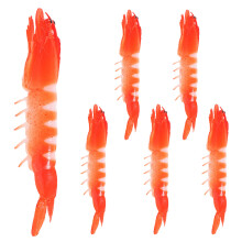 6Stk Mini Rote Fake Shrimps Plastik Modelle Für Party Und Fotodeko