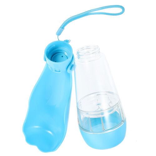 Kompakte Blaue Hundewasserflasche Und Robust