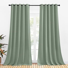 Greyish Green Blackout Curtains 70x108 in, 2 Panels,