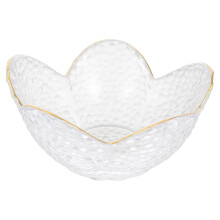 Glass Dessert Plate with Lotus Design 12cm