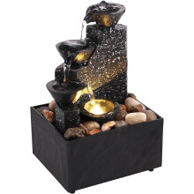 Tabletop Rock Waterfall Fountain with LED Lights