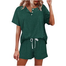 Women's Cotton-Linen Two-Piece Pajama Set