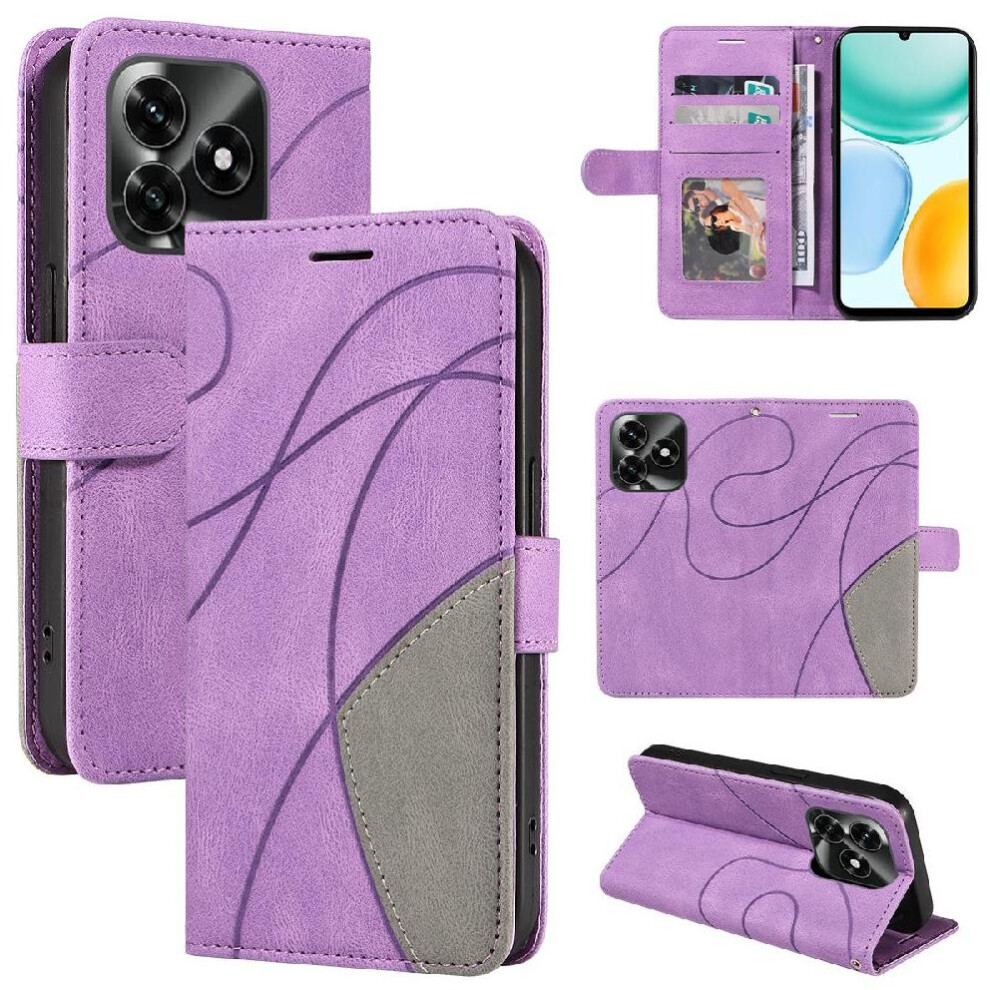 () Flip Case For Honor X5c Leather Wallet Kickstand Protective Flip Folio Book With Card Slot Stand Stitching Color 764563810192