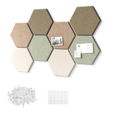 Hexagon Cork Board for Photo Card with Pushpins for Office-A