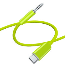 Portable USB C To 3 5mm Headphone Adapter Cable For-green grass