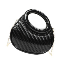 Acrylic Clutches Purse for Women Pleated Evening Bag for-Black
