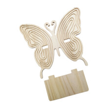 Butterfly Shaped Pine Wood Wall Mounted Shelf For Plant And