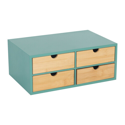 Desk Organizer with 4 Bamboo Drawers