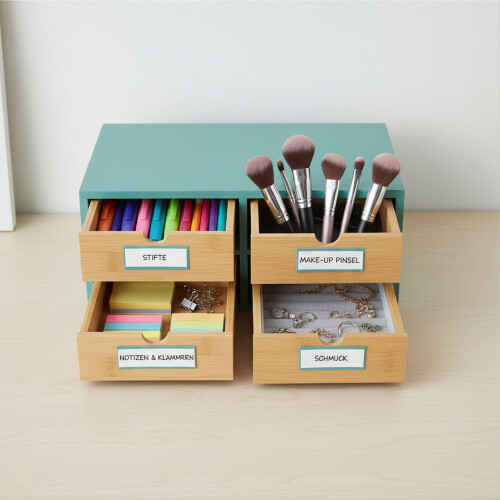 Desk Organizer with 4 Bamboo Drawers 2