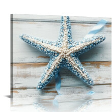 Grafika ścienna 3D z rozgwiazdą – dekoracja wybrzeża oceanu, 20x16