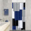 Marinblå duschdraperi 91x183 cm, polyester, vattentät 1