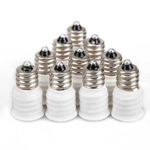 Adaptateur E12 vers E14 blanc (10 pièces)