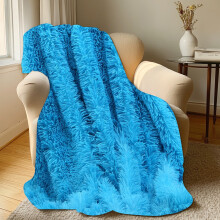 Faux Fur Weighted Blanket 120 x 80 cm Sky Blue