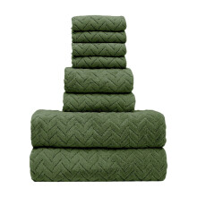 Ensemble de serviettes de bain ultra douces et absorbantes, 8 pièces, vert armée